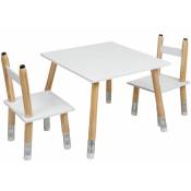 Altobuy - lapis - Ensemble Table et 2 Chaises Enfant Base Crayons - Blanc