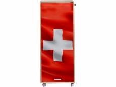 Caisson de bureau chêne naturel 108 cm - coloris: drapeau suisse 650 ORGA110CNB650