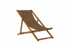 Chaise longue brun foncé coton acacia (55 x 110 x