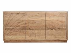 Commode, meuble de rangement en bois d'acacia et mdf