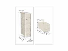 Commode meuble de rangement étagère avec tiroirs tissu beige helloshop26 13_0002582