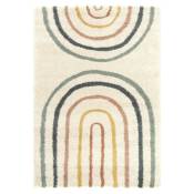 Décoweb - Tapis à poils longs - Rainbow - Couleurs pastel - 80 x 150 cm