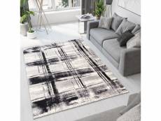 Dream tapis salon moderne rayures noir gris 220 x 300 cm F442C WHITE 2,20-3,00 CHEAP PP CRM