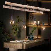 Etc-shop - Lampe à suspension rétro lampe en bois lampe à suspension vintage lampe à suspension en bois en design d'échelle plafonnier en bois, 4x