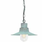 Etc-shop - Lampe d'extérieur chaîne lanterne suspension vert de gris d 29,5 cm laiton massif verre