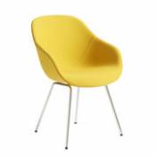 Fauteuil rembourré About a chair AAC127 / Dossier haut - Tissu intégral & métal - Hay jaune en tissu