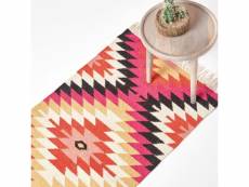 Homescapes tapis kilim en laine à motif géométrique