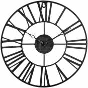 Horloge vintage métal noir D37cm Atmosphera créateur