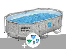 Kit piscine tubulaire ovale Bestway Power Steel SwimVista avec hublots 4,27 x 2,50 x 1,00 m + Kit de traitement au chlore