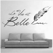 La Lettre & La Vie Est Belle & Quot Stickers Muraux