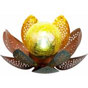 Led jardin lampe solaire lampe de table fleur de lotus décoration éclairage balcon cour lampe vert or