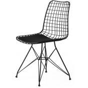 Les Tendances - Chaise originale métal noir et assise