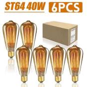 Lot 6Pcs 40W Ampoule LED E27 Edison ST64 Vintage 150lm