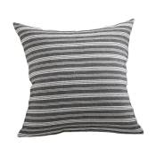 Lot de 2 taies d'oreiller en coton et lin 45,72 x 45,72 cm, motif moderne à rayures texturées, housse décorative carrée pour canapé, chaise, chambre