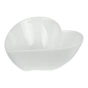 lot de 6 - Coupelle cœur 15 cm en porcelaine blanc
