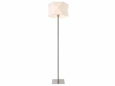 [lux.pro] lampadaire lampe à pied lampe sur pied métal toile chrome blanc 1 x e27 152 cm