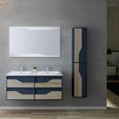 Meuble de salle de bain urbino 1200 Scandinave et Bleu Saphir - Scandinave & Bleu Saphir