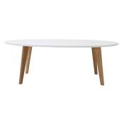 Miliboo - Table basse ovale scandinave blanc et bois