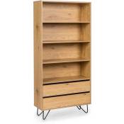 Mobilier Deco - eloise - Bibliothèque en bois 2 tiroirs 3 étagères - Bois