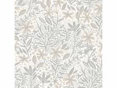 Papier peint auto-adhésif - motifs floraux - gris