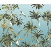 Papier peint panoramique Forêt de Palmiers - 300 x 250 cm de Komar bleu et vert