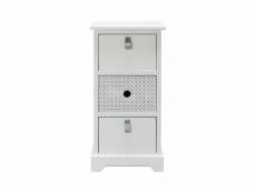 Rebecca mobili table de chevet 3 tiroirs bois mdf blanc gris, moderne pour salle de bain 59.5x30x25 cm RE6598