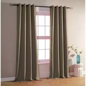 Rideau occultant 140 x 260 cm couleurs Cosy - 1 Panneau occultant - Taupe Fonce - Taupe Fonce