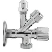 Robinet Cerf-volant combiné - valve de machine à laver 1 / 2x3 / 8x3 / 4 (ET551L) - Siko