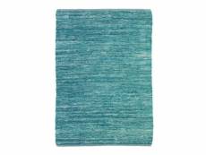 Skin - tapis en cuir tressé bleu clair 120x170