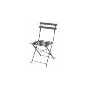 Sunnydays - Chaise de jardin pliable en métal gris