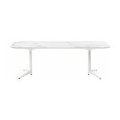 Table à manger effet marbre blanc 180x90 Multiplo - Kartell