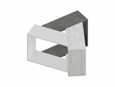Table basse triangulaire filli 100cm bois gris et blanc