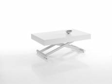 Table relevable extensible électrique activa plateau laqué blanc mat et piétement blanc 120 x 38 x 80 cm 20101003329