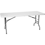 Table traiteur pliante blanche 183x75cm jusqu'à 150kg
