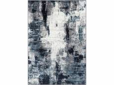 Tapis abstrait moderne - bleu, blanc et gris - 200 x 275 cm GIULIA