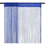 The Living Store - Rideau en fils 2 pcs 100 x 250 cm Bleu Bleu