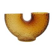 Vase en verre ambre 19 cm Arura - AYTM