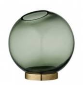 Vase Globe Medium / Ø 17 cm - Verre & laiton - AYTM vert en métal