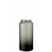 Vase long verre gris H40cm