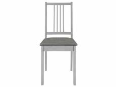 Vidaxl chaises à manger avec coussins lot de 4 gris bois solide 247639