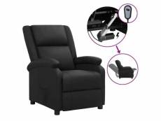 Vidaxl fauteuil inclinable électrique noir cuir véritable