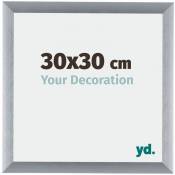 Yd. - Your Decoration - 30x30 cm - Cadres Photos en Aluminium Avec acrylique - Anti-Reflet - Excellente Qualité - Argent Brossé - Cadre Decoration