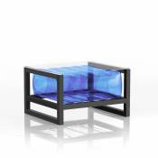 Yoko table basse eko cadre aluminium bleu cristal