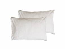 2 protège oreillers en coton 160 gr/m² secure - blanc