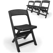 Asso - Ensemble de 4 chaises de jardin pliantes en