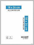 Cadre photo aluminium argent mat Accent 18 x 24 cm