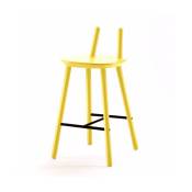 Chaise de bar jaune 65 cm Naïve - Emko