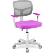 Chaise de Bureau pour Enfant-Charge 150 Kg-Hauteur Réglable-Dossier Ergonomique-Siège Pivotant à 360° Rose-Violet - Goplus