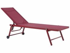 Chaise longue en aluminium avec revêtement rouge portofino 261846