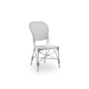 Chaise repas en aluminium et fibre synthétique blanche